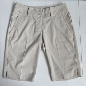 Nike Golf Women's Size 2 Tan Beige Tour Performance Dri-Fit Stretch Chino Shorts